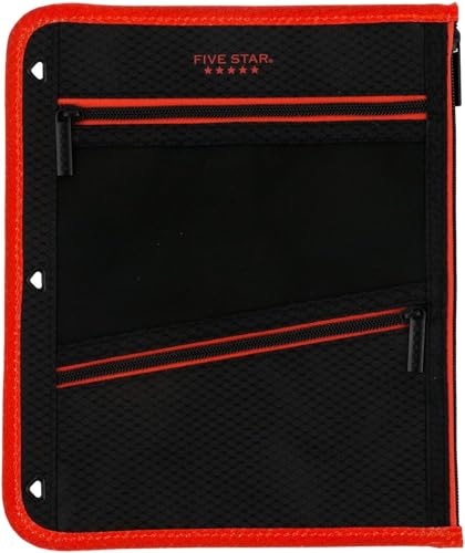 Five Star Pencil Pouch, Pen Case, 3-Pocket Zipper Pouch, Fits 3-Ring Binder, Random Color Shipped, 1 Count (50642) - Image 1