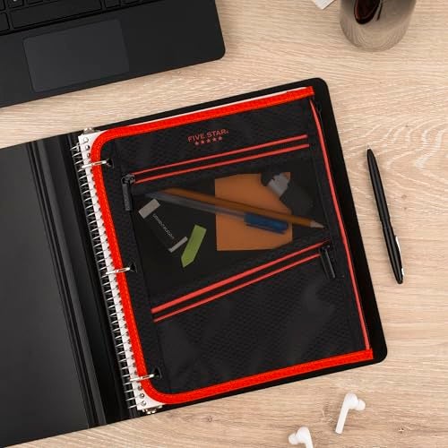 Five Star Pencil Pouch, Pen Case, 3-Pocket Zipper Pouch, Fits 3-Ring Binder, Random Color Shipped, 1 Count (50642) - Image 3