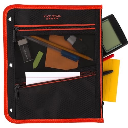 Five Star Pencil Pouch, Pen Case, 3-Pocket Zipper Pouch, Fits 3-Ring Binder, Random Color Shipped, 1 Count (50642) - Image 5