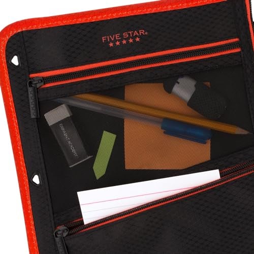 Five Star Pencil Pouch, Pen Case, 3-Pocket Zipper Pouch, Fits 3-Ring Binder, Random Color Shipped, 1 Count (50642) - Image 4