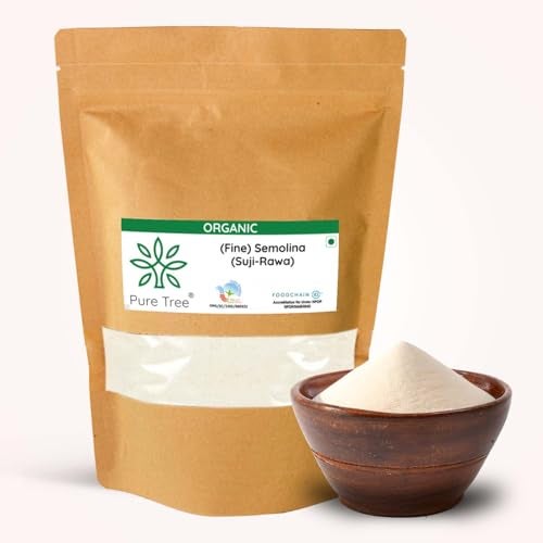 Pure Tree Certified Organic Sooji | 850 g | Rawa Suji | Rava | Semolina Sooji | Idly Rawa | Rich In Iron & B Vitamins For Healthy Breakfast Staples Upma Rava Dosa - Image 1