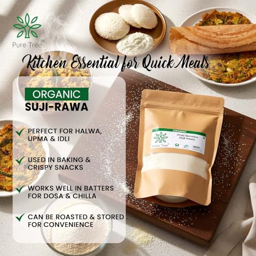 Pure Tree Certified Organic Sooji | 850 g | Rawa Suji | Rava | Semolina Sooji | Idly Rawa | Rich In Iron & B Vitamins For Healthy Breakfast Staples Upma Rava Dosa - Image 4