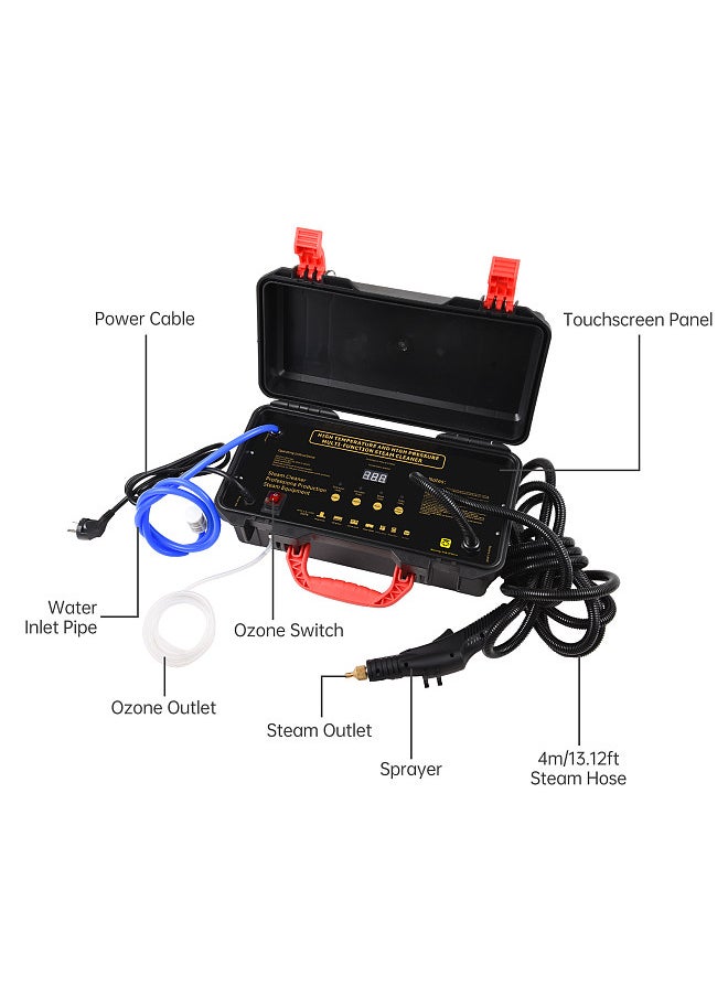 Generic - High Pressure Steam Cleaner 3000W 8 Bar High Temperature Heat Steam Cleaner with Voice Prompt / Ozone Function Touch LCD Display 4 Modes 6 Gears Tankless Handheld Steam - Image 1