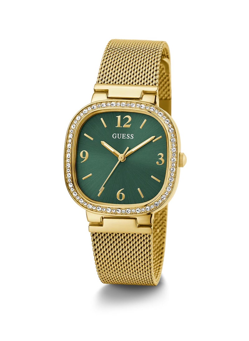GUESS - Ladies Analog Gold Stainless Steel Mesh Band Watch GW0354L5 - 32mm - Image 1