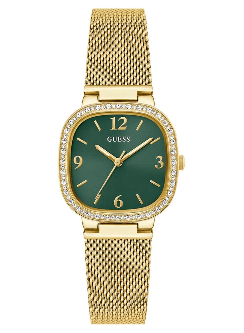 GUESS Ladies Analog Gold Stainless Steel Mesh Band Watch GW0354L5 - 32mm - Image 1