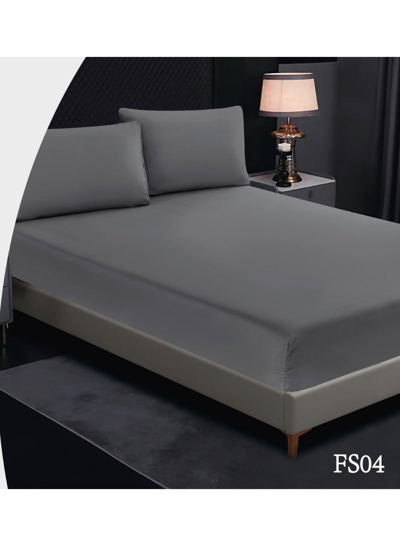 Single-size fitted sheet (2-piece set), made of soft, hypoallergenic microfiber fabric; size 90 x 190 + 30 cm.