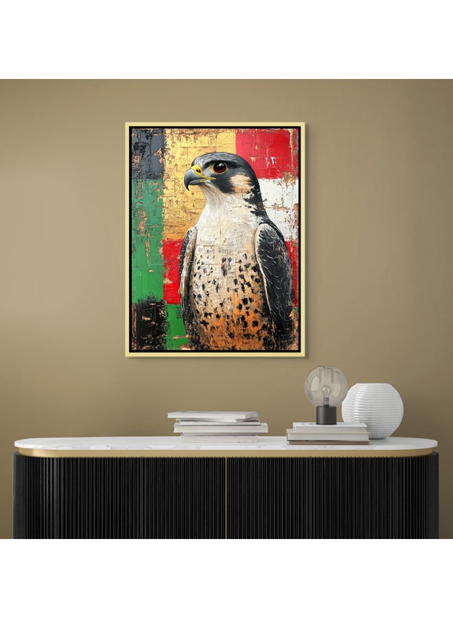 Art Decor Art Decor Framed Canvas Wall Art of Falcon UAE Flag Colors UAE National Bird Painting Print Wall Decor for Office Living Room Gifting - Image 2