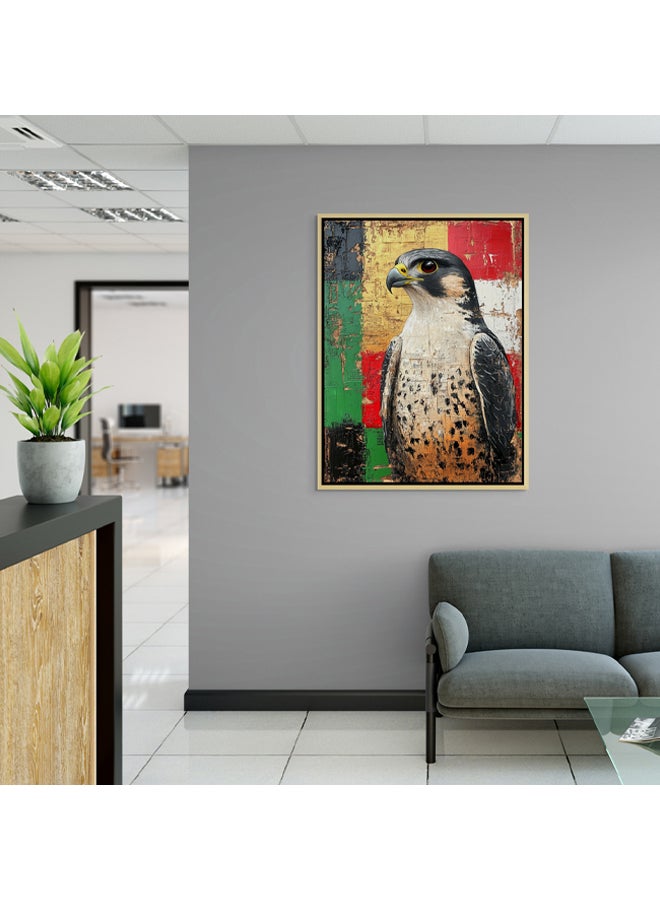 Art Decor Art Decor Framed Canvas Wall Art of Falcon UAE Flag Colors UAE National Bird Painting Print Wall Decor for Office Living Room Gifting - Image 3