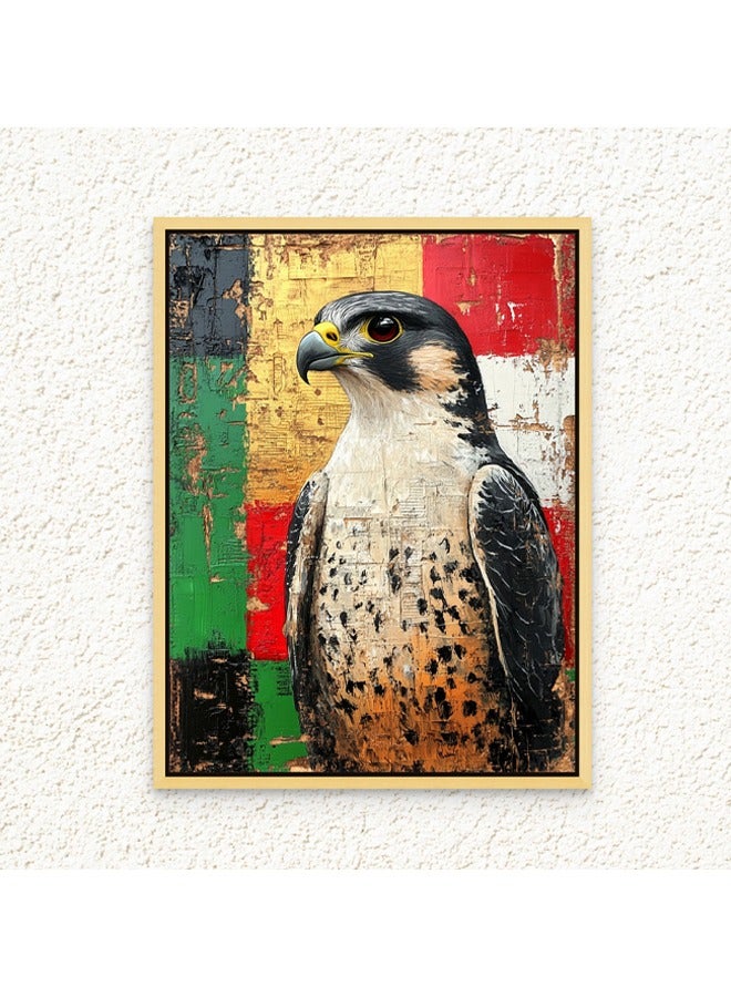 Art Decor Art Decor Framed Canvas Wall Art of Falcon UAE Flag Colors UAE National Bird Painting Print Wall Decor for Office Living Room Gifting - Image 1