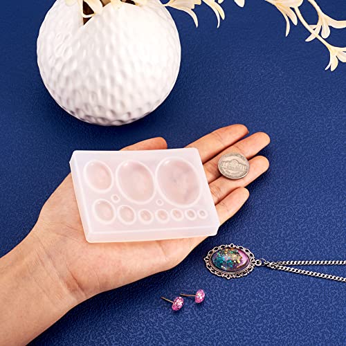 Craftdady 10 Cavities Cabochon Gems Silicone Mold Oval Beads Resin Casting Mold for Epoxy UV Resin DIY Craft Pendant Earring Keychain Jewelry Making, 3-38x2-28mm, 1 Pack - Image 4