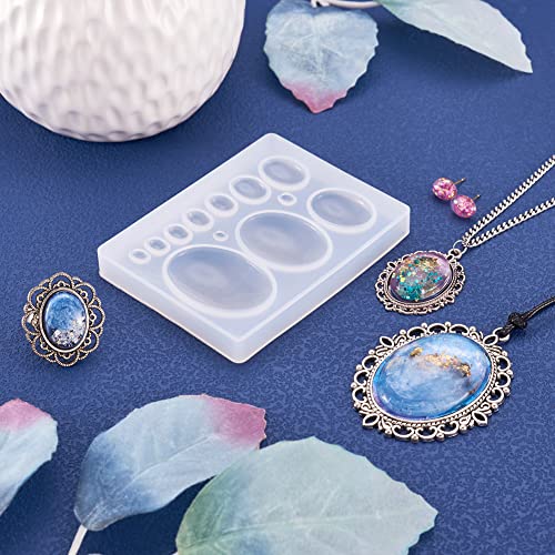 Craftdady 10 Cavities Cabochon Gems Silicone Mold Oval Beads Resin Casting Mold for Epoxy UV Resin DIY Craft Pendant Earring Keychain Jewelry Making, 3-38x2-28mm, 1 Pack - Image 5