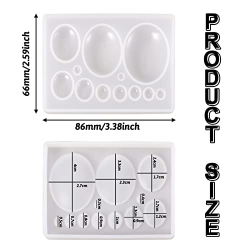 Craftdady 10 Cavities Cabochon Gems Silicone Mold Oval Beads Resin Casting Mold for Epoxy UV Resin DIY Craft Pendant Earring Keychain Jewelry Making, 3-38x2-28mm, 1 Pack - Image 2