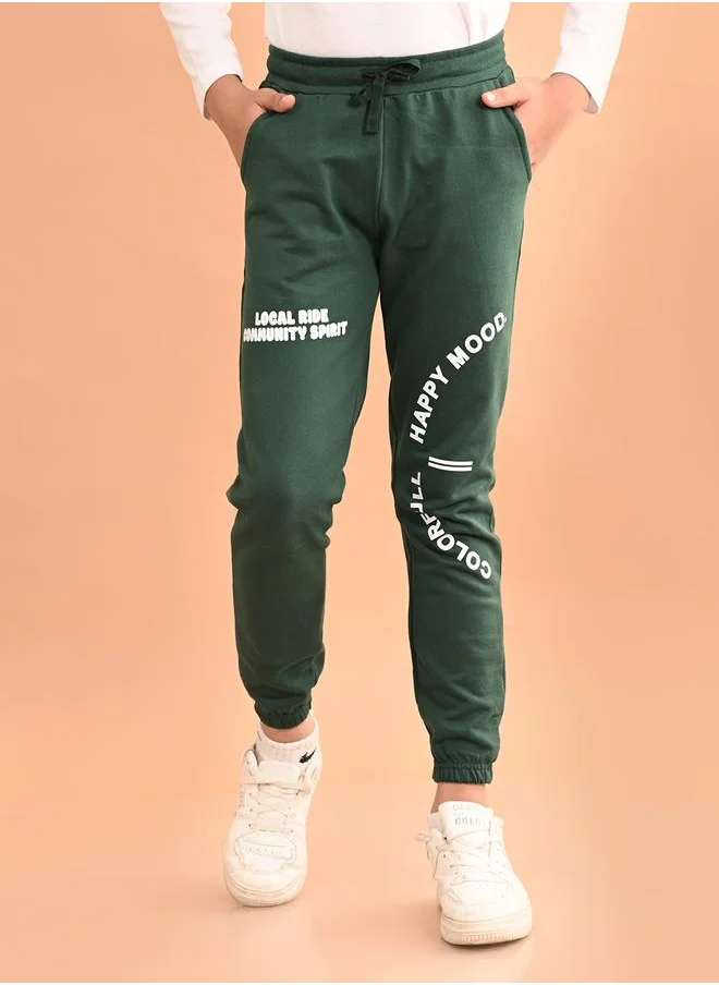 ليلك Slogan Print Ankle Length Joggers by Styli
