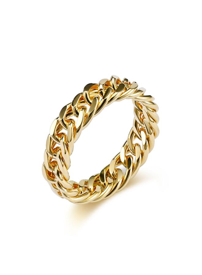 Cold Neutral Style Titanium Steel Mirror Polished Chain Ring Double Woven Cuban Chain Niche Personalized Jewelry