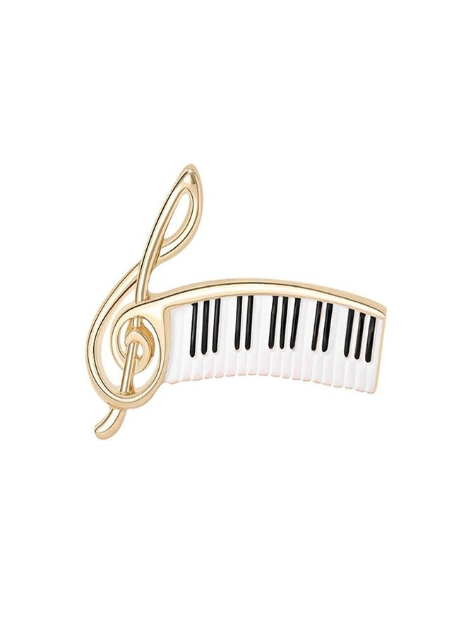 OIDIMS Piano Lover Musical Instrument Brooches Pianist Delicate Music Note Lapel Pin Recital Gift For Piano Players Teacher Students Graduation Pins Decoration Dress Accessories Boutonniere Corsage (Gold-Tone) - Image 1