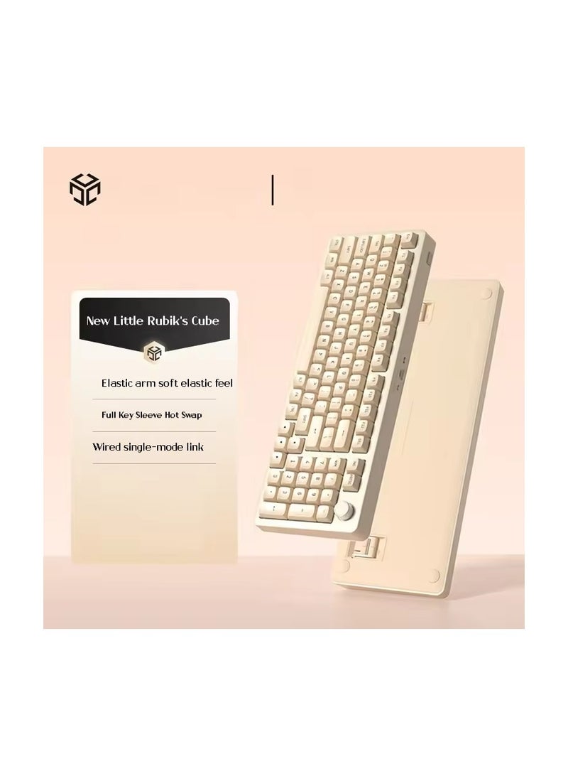 HP Wired Mechanical Keyboard - Floating 98 Keys Layout Design Bipods & Plastic Knob Design Gaming Keyboard K10G-82L Magic White - Image 1