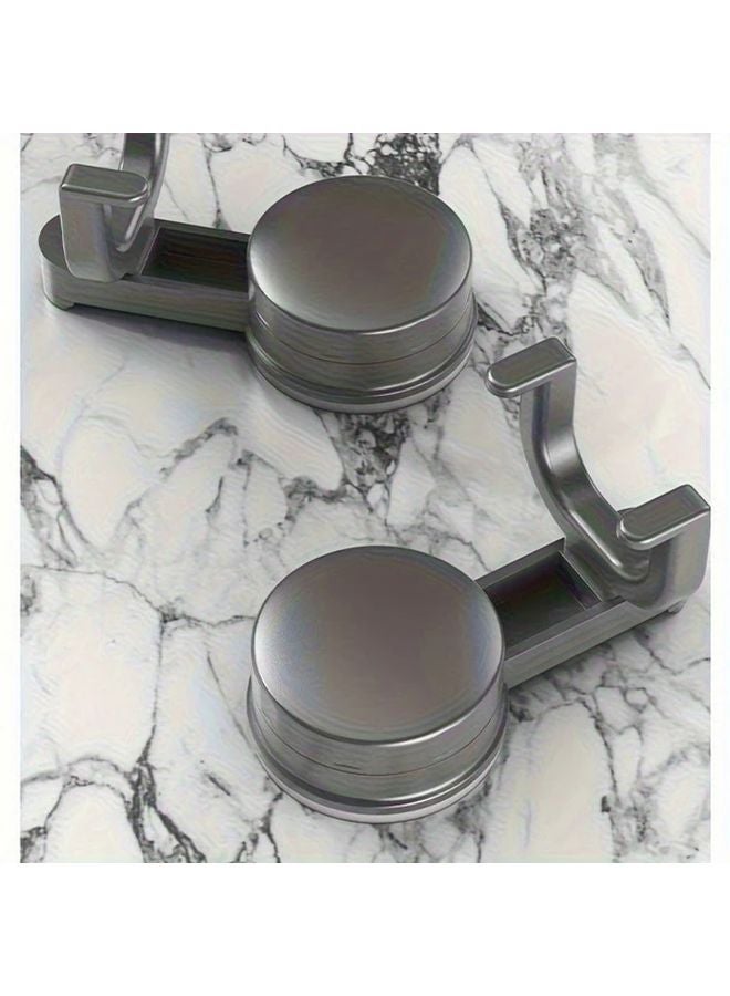 خطافات شفاطة رمادية ثقيلة التحمل تركيب بدون تلف منظف خطاف مزدوج - Image 3