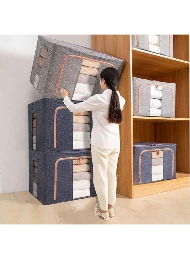 بوكس تخزين بقوائم معدن – سعة كبيرة 75 لتر – شاسيه حديد متين متعدد الاستخدامات بتصميم عملي وأنيق(NR) - Image 3