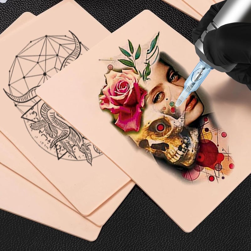Jconly 3MM Fake Skin with Transfer Paper - Jconly 35pcs Fake Skin Transfer Paper Kit,5Pcs Tattoo Thick Practice Skin with 30Pcs Tattoo Paper Stencil Paper - Image 4