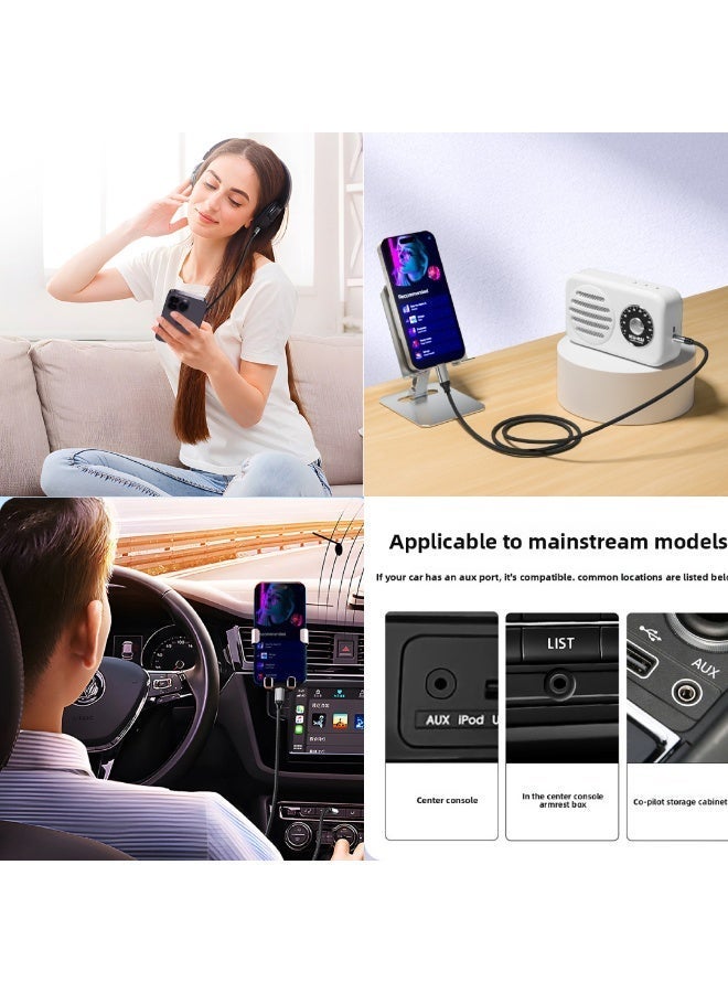 1M USB-C / Type C to 3.5mm AUX Audio Cable Universal for Car Computer Headphone Speaker Audio Connection for Car Music Playback - Image 2