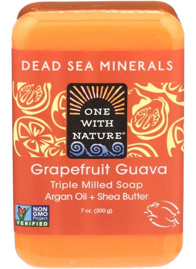 ONE WITH NATURE - Grapefruit Guava Dead Sea Mineral Soap, 7 Ounce Bar - Image 1