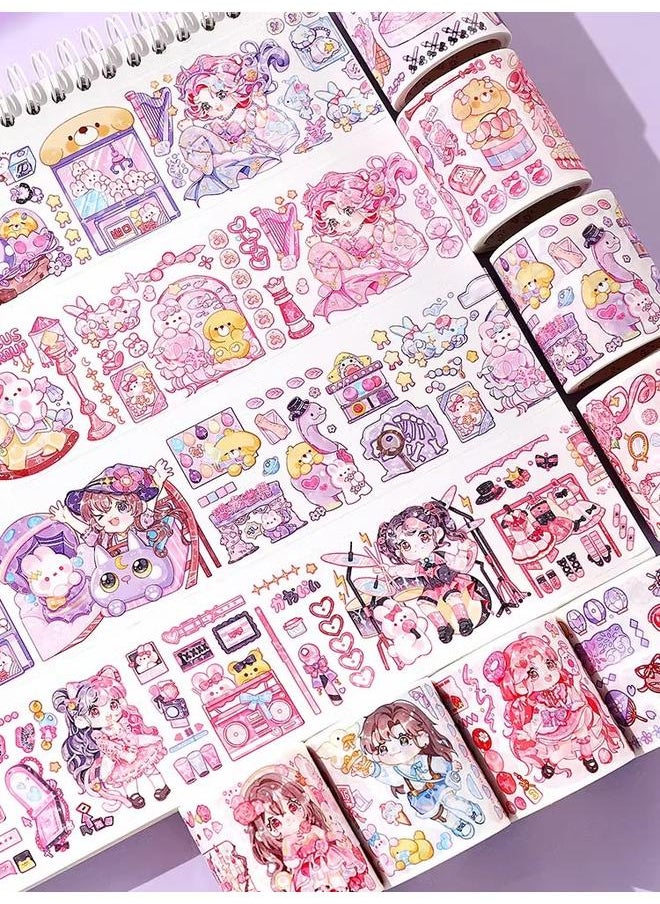 Bluejw Girl's Heart Tools Suit Gift Bag With Whole Roll Full Set Of Potato Small Hand Account Tape Cheap Hand Account Sticker  - Image 4
