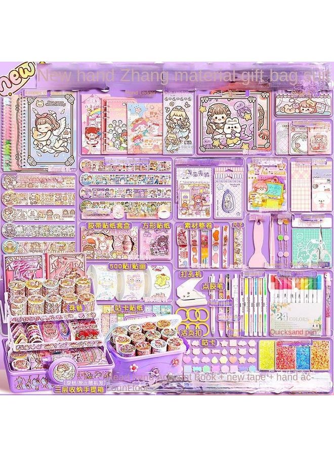 Bluejw Girl's Heart Tools Suit Gift Bag With Whole Roll Full Set Of Potato Small Hand Account Tape Cheap Hand Account Sticker  - Image 2