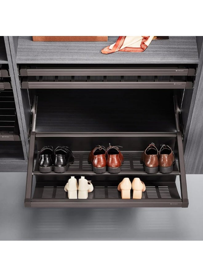 eurocliq Soft-Close Mechanism Pull-Out Shoe Rack and Drawer for Closets  - Image 3