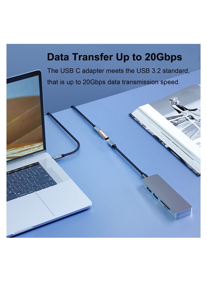 KASTWAVE 100W USB C Adapter (5 Pack), Vertical Up&Down, Left&Right 90 Degree Angle USB Type C Male to Female 20Gbps Extender, Female to Female Coupler for Steam Deck, Switch, MacBook Pro, Laptop - Image 5