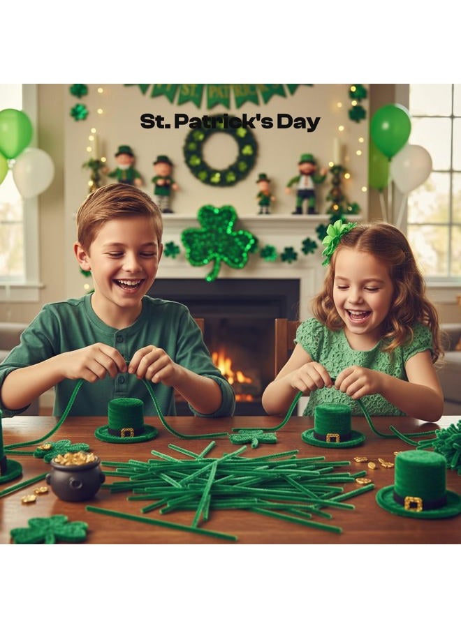 Caydo 200 Pieces Dark Green Pipe Cleaners Craft for Easter Decoration, Fluffy Chenille Stems Bulk for Kids Art Craft Projects, 12 Inch x 6 mm - Image 2