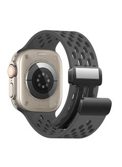 ten.tech TenTech Breathable Silicone Sports Watch Band with Magnetic Clasp for Apple Watch Ultra/Ultra 2, Size 49mm 45mm 44mm 42, Soft Band for iWatch Series 9/8/7/6/5/4/3/2 /1/SE – grey 