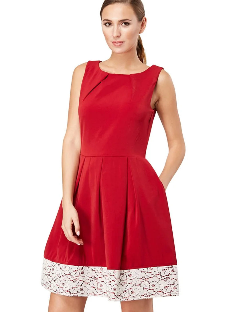 Marc Angelo Contrast Lace Hem Dress