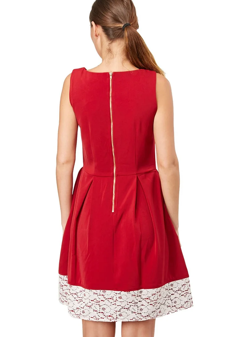 Marc Angelo Contrast Lace Hem Dress