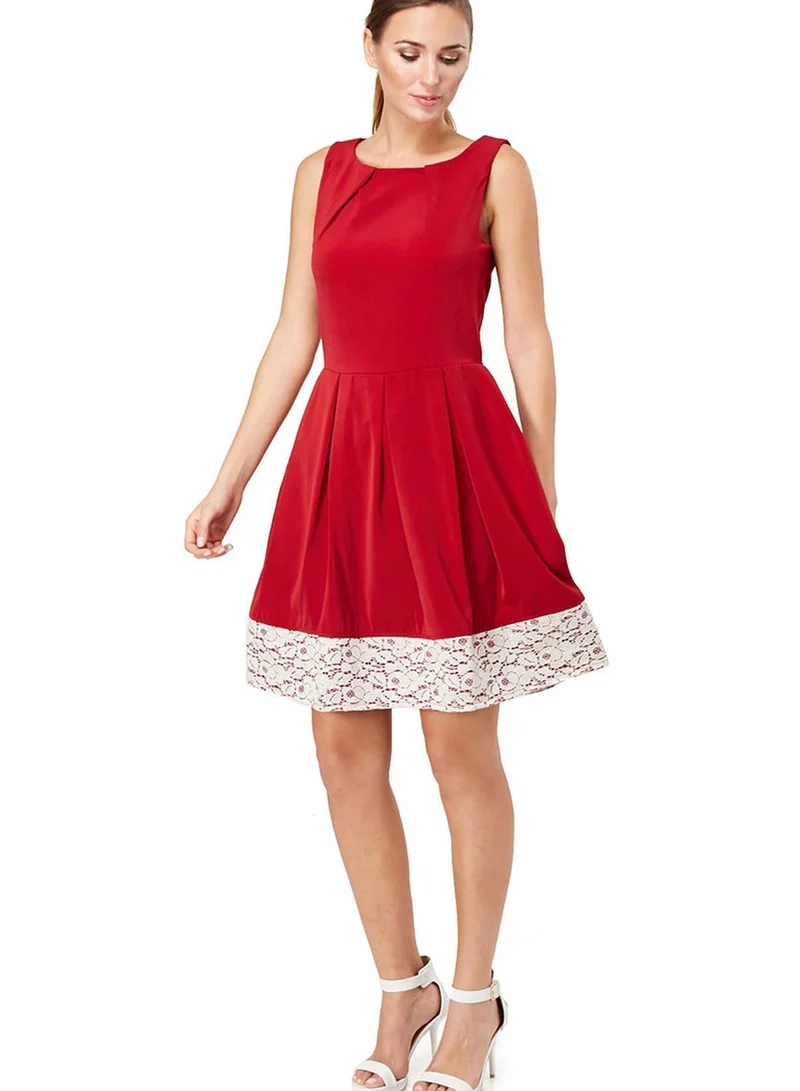 Marc Angelo Contrast Lace Hem Dress
