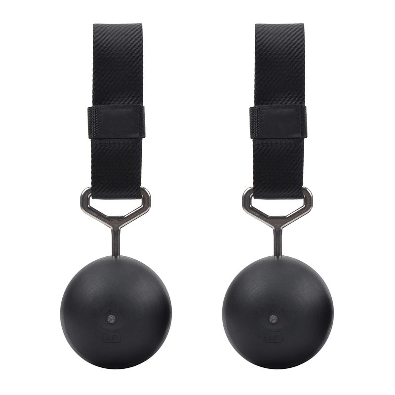 FITactic 3.5" Rock Climbing Solid Training Cannonball Bomb Power Pull Up Ball Hold Grips for Straps for Finger, Forearm, Biceps, Back Muscles, Sports, Race (2 Balls, Black 3.5") - Image 1
