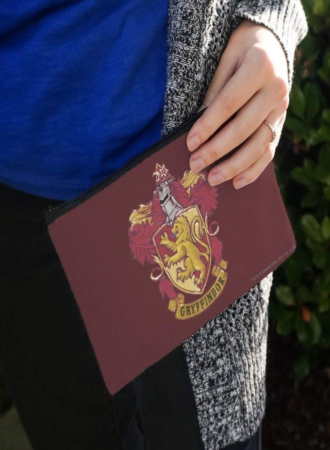 GRAPHICS & MORE Harry Potter Gryffindor Painted Crest Pencil Pen Organizer Zipper Pouch Case - Image 3