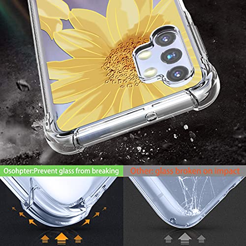 Osophter for Galaxy A32 5G Case Girls Women Flower Floral with Screen Protector Shock-Absorption Flexible TPU Rubber Phone Cover for Samsung Galaxy A32 5G(Big Sun Flower) - Image 3
