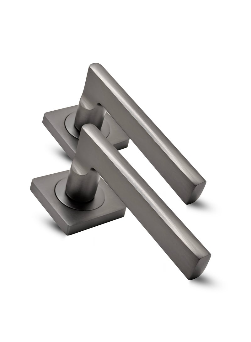 CINCINNO Opal Premium Anti-Rust Aluminium Door Handle Pair – Durable & Stylish for Home & Office, UV Protection, 2-Year Color & 5-Year Mechanical Warranty, Salt Spray Tested (Gun Metal Grey)  - Image 1