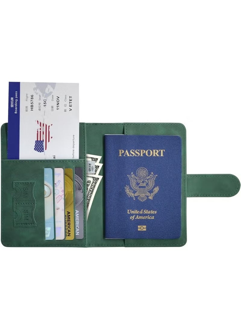 Passport Holder for Travel Essentials, Passport Wallet Cover Case for Travel Must Haves Accessories,Passport Book Holders for Women and Men Green  - Image 4