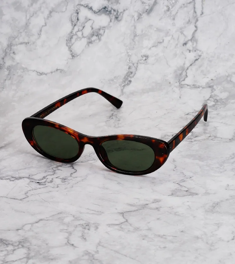 Explicit Poets Explicit Poets Unisex Tina Tortoise-Green Stylish Sunglasses, 23EP3