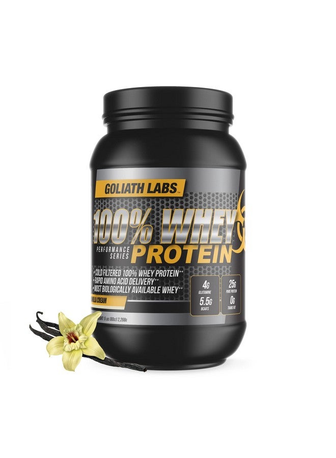 جولايث لابس مسحوق بروتين مصل اللبن المعزول/المخلوط بنسبة 100% | مكملات التمرين سريعة الامتصاص للرجال والنساء | 25 جرامًا من البروتين النقي و5.5 جرامًا من أحماض أمينية متفرعة السلسلة في كل جرعة | فانيليا، 5 أرطال، 68 وجبة - Image 1