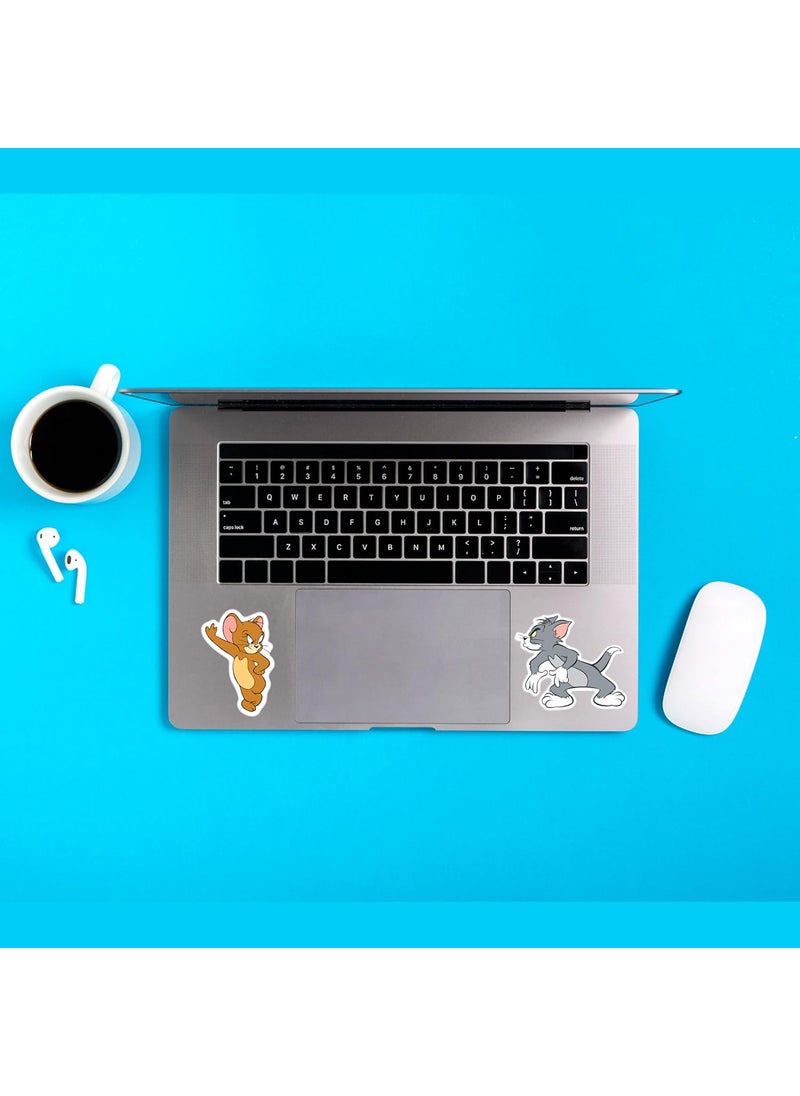 D2c D2C Tom Jerry Cartoon Stickers Pack of 39 Glitter Finish Stickers for Laptop Journal Diary Guitar Mobile Scrapbook Waterproof  - Image 4