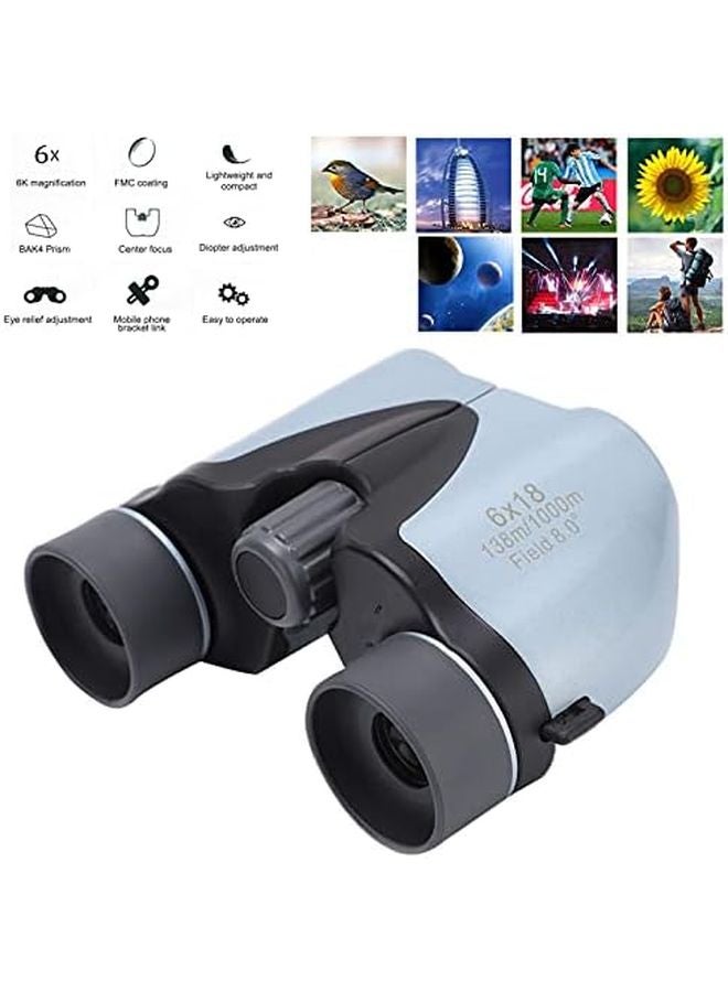 Blue Kids Binoculars 6x18 High Resolution Optics Lightweight for Bird Watching Stargazing - Image 4