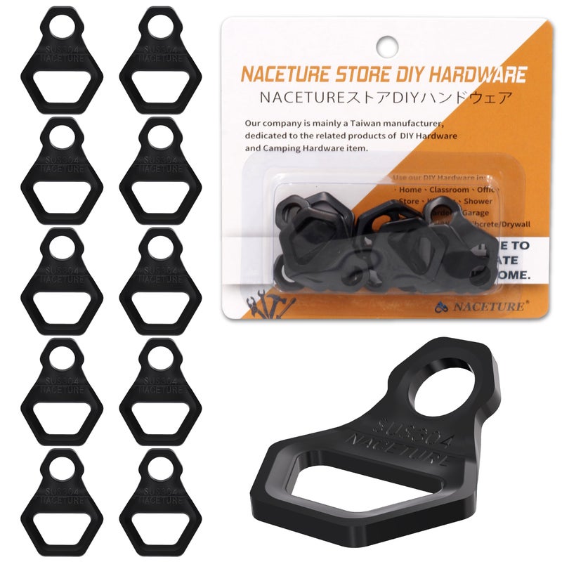 Generic NACETURE Motorcycle Tie Down Anchor Hook Heavy Duty Stainless Steel 10 Pack - Dirt Bike Tie Down Strap Rings Accessories for Truck, Camper, Trailer, Truck Bed Tie Down Anchor (Small)  - Image 1