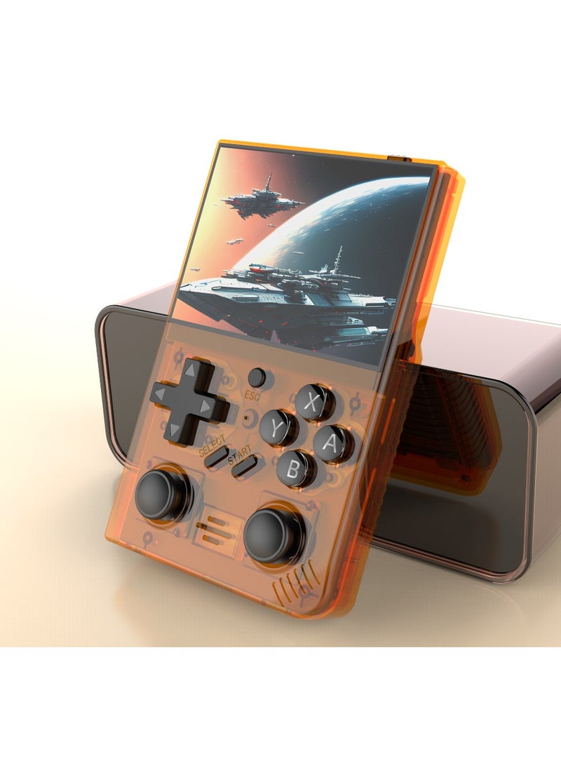 RS35 plus Handheld Game Console – 3.5 IPS Screen Linux EmuELEC System Retro Game Player with 20000+ Classic Games 64G TF Card (Orange) - Image 3