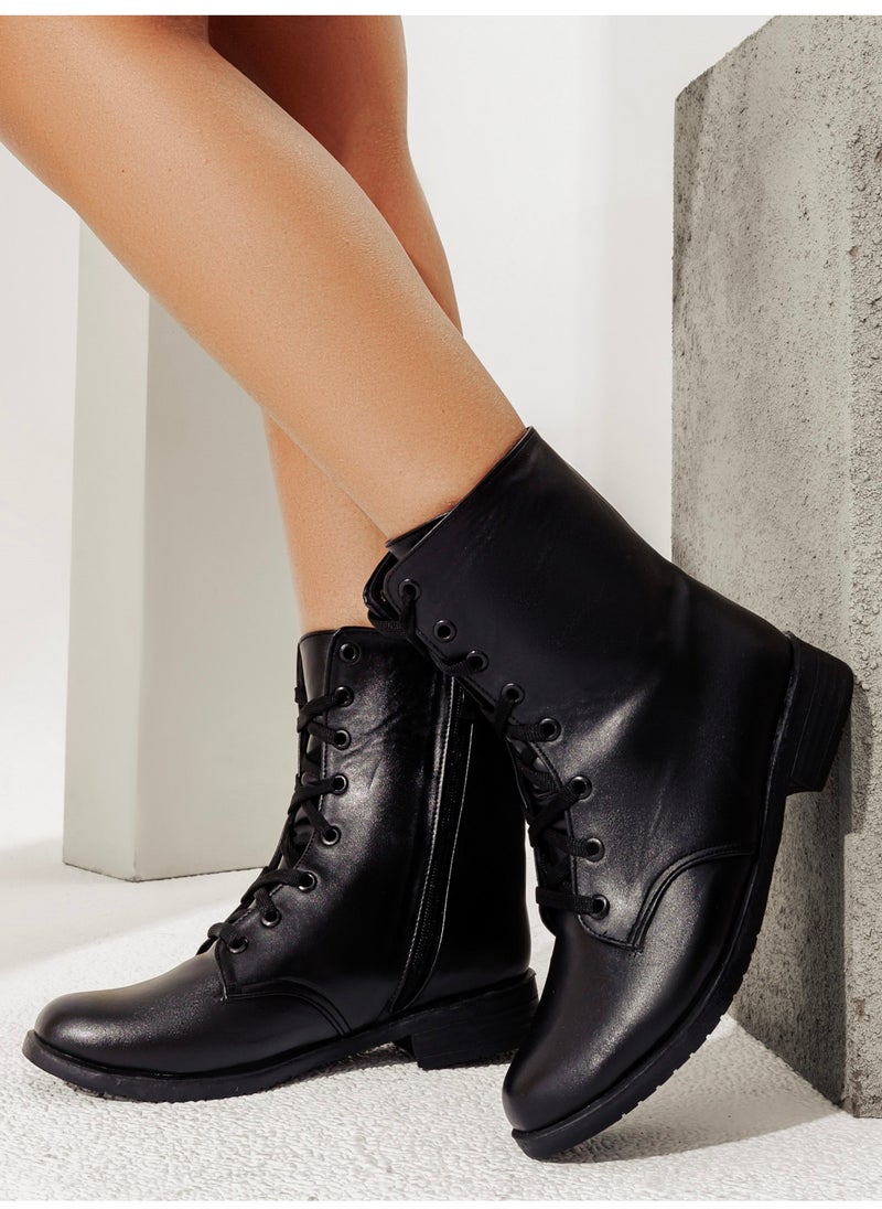 Vbranda Elegant Women’s Leather Boot B-4-BLACK  - Image 1