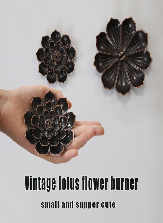 Careyoungs Incense Holder for Sticks with Lotus Detachable Ash Catcher,6 Incense Holes Incense Burner,Metal Home Decor (Brown, 1) - Image 5