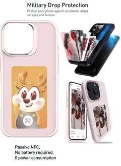 Generic Smart NFC Ink Phone Case Compatible for iPhone 15 Pro max, Customizable E-Ink Screen DIY Images Long-Lasting Display Fast Transmission (Pink)  - Image 4