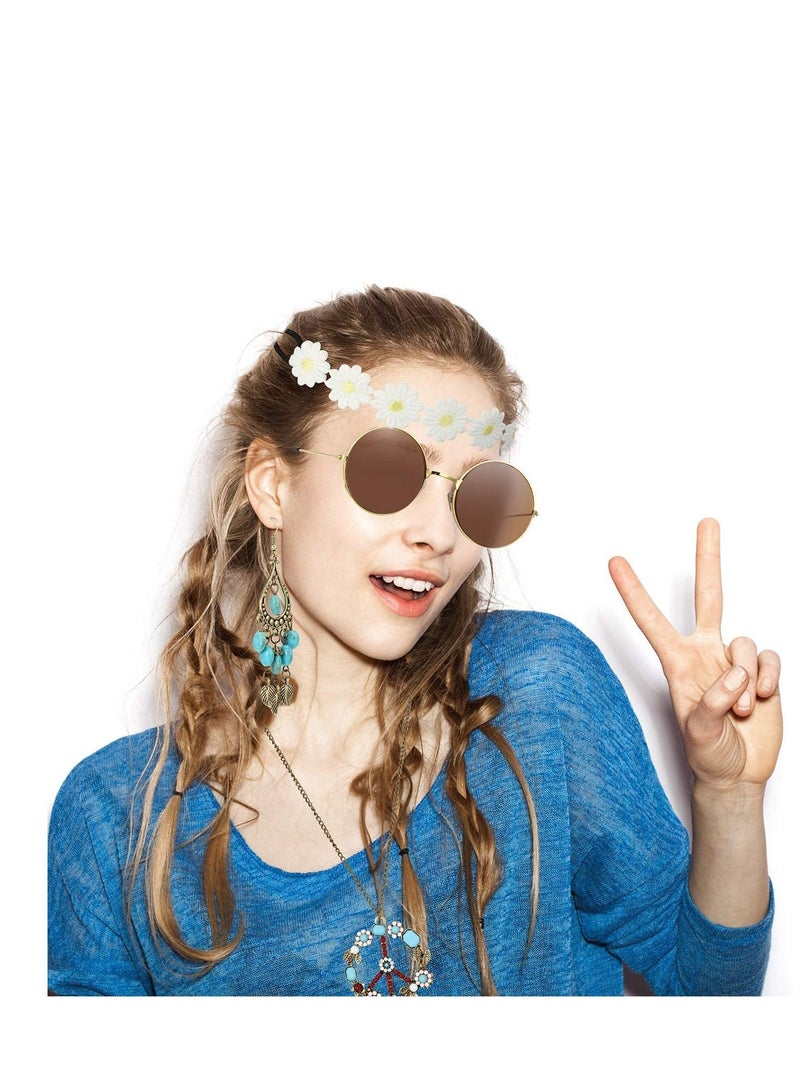 SYOSI Hippie Costume Set 4 Pieces Hippie Costume Set Include Sunglasses Headband, Necklace and Earring Hippie Accessories for Women 60s 70s Party  - Image 5