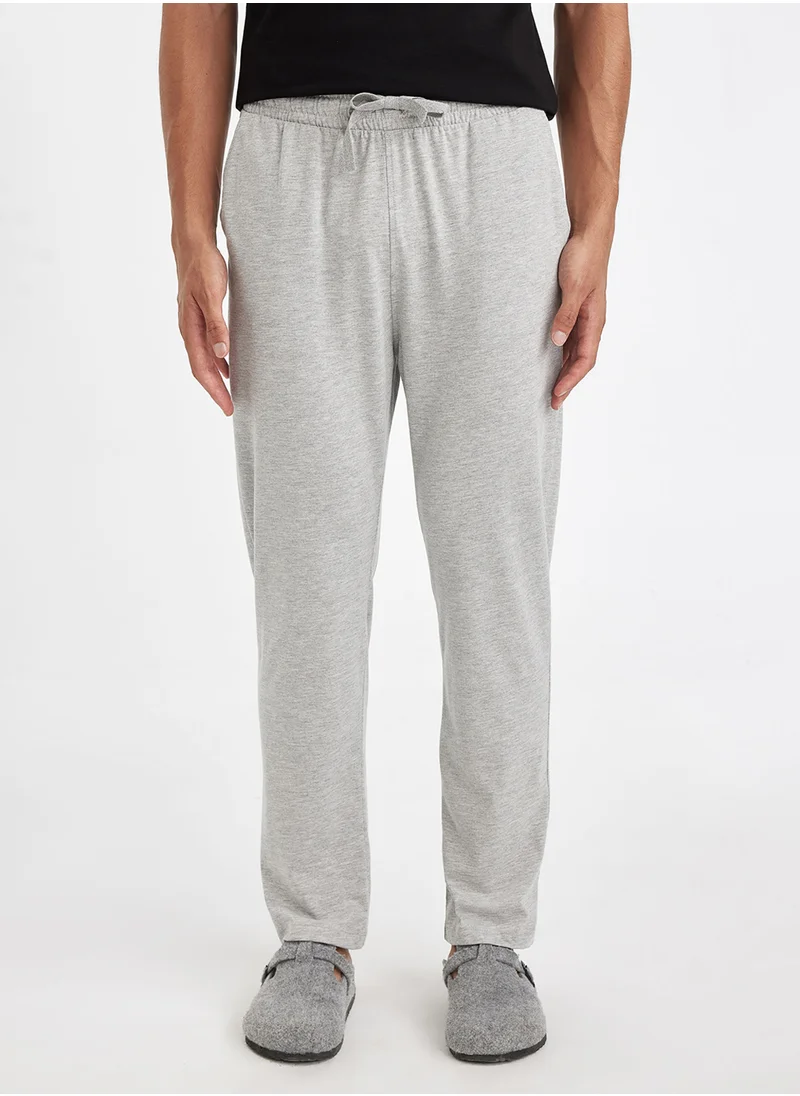 ديفاكتو Regular Fit Drawstring Straight Leg Pajama Bottoms With Pockets